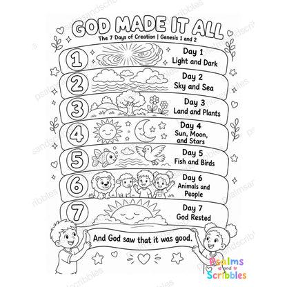 God Made It All coloring page, full page view