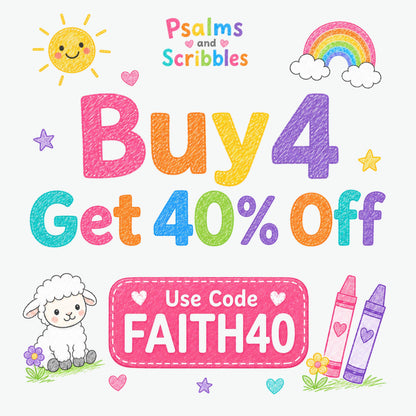 Buy 4 coloring pages and get 40 percent off