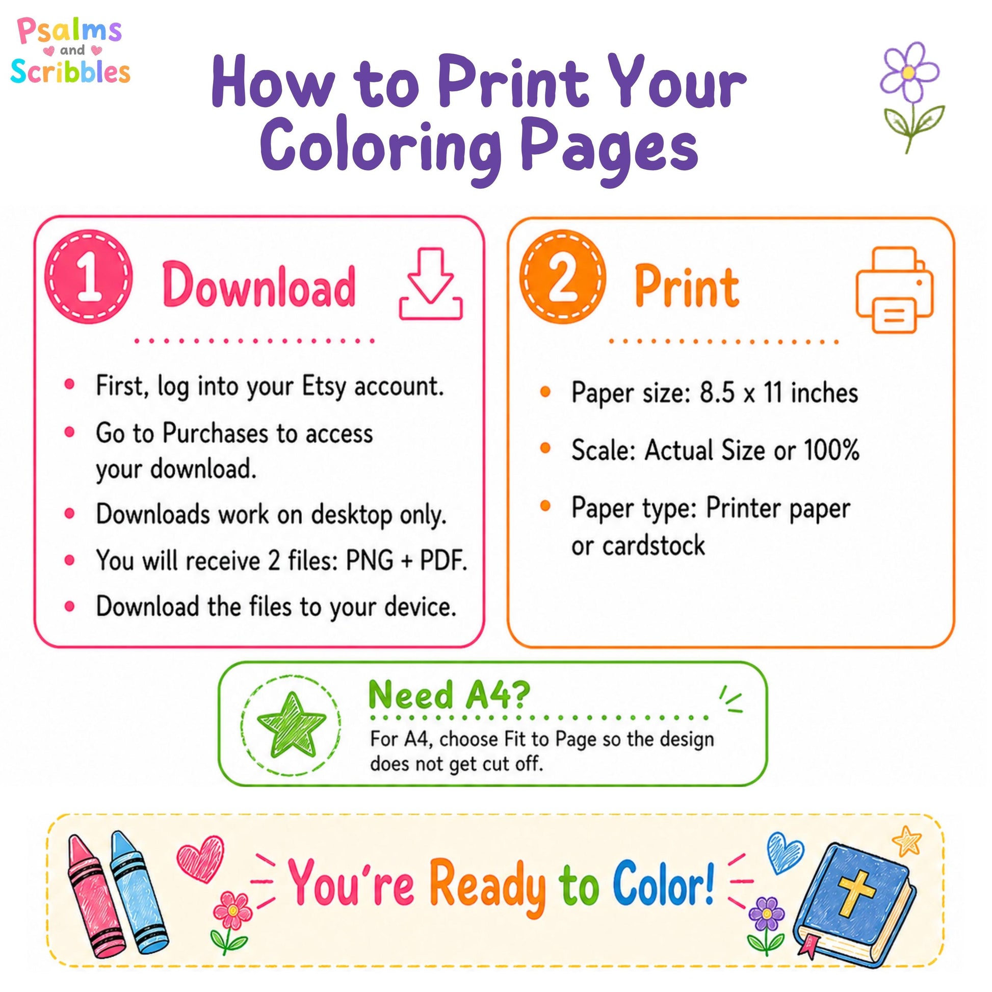 How to download and print your coloring page